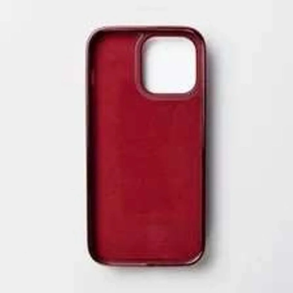 Red Cable Knit iPhone 14 Pro Max Case with Strap Loops‎ Metallic Trim Cozy Style